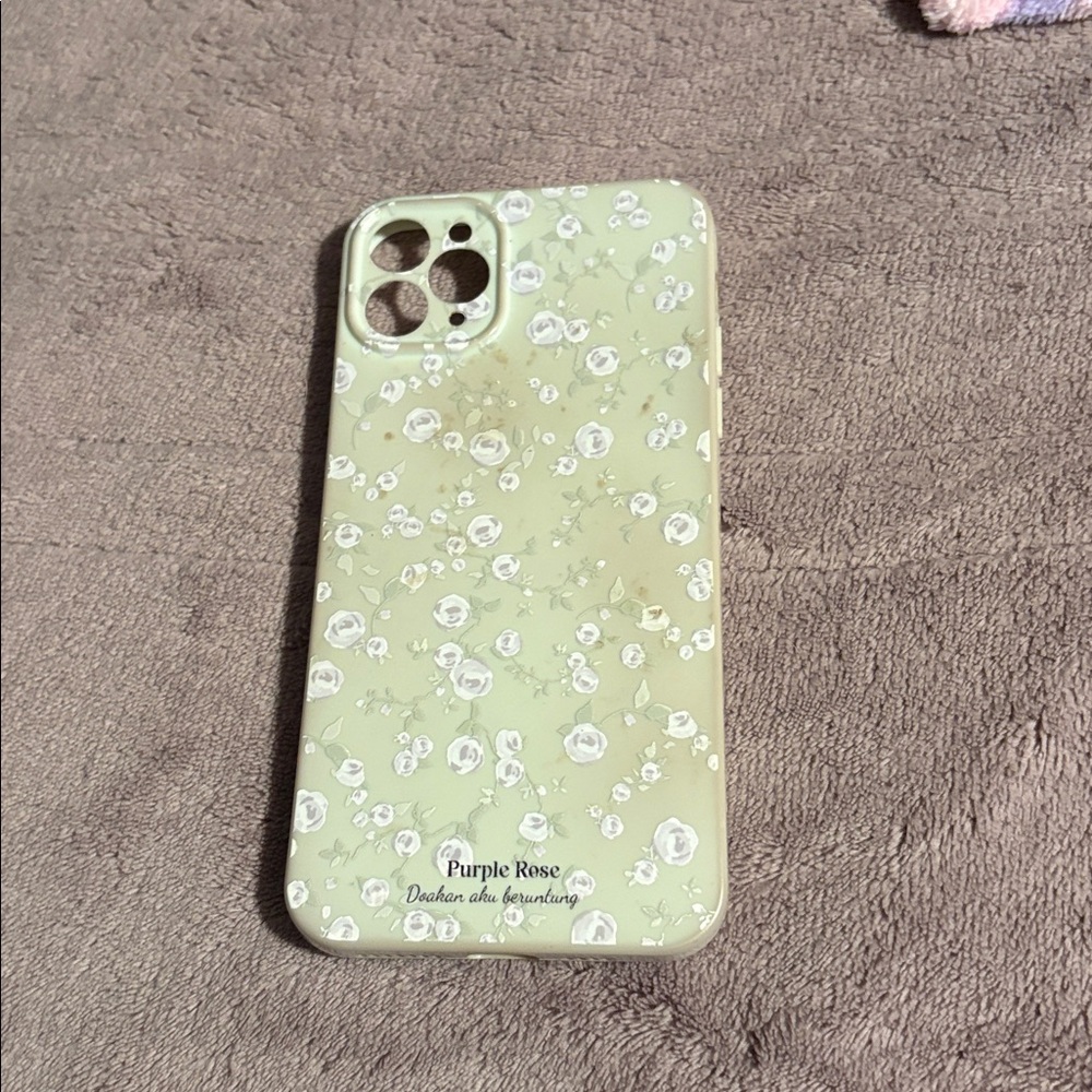 Purple Rose Green Floral Phone Case
